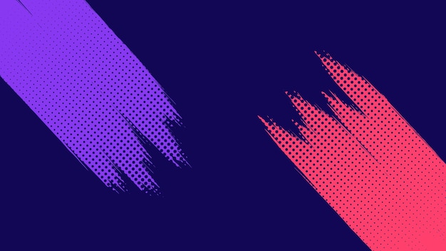 estilo de trama de semitonos versus banner en color amarillo y azul
