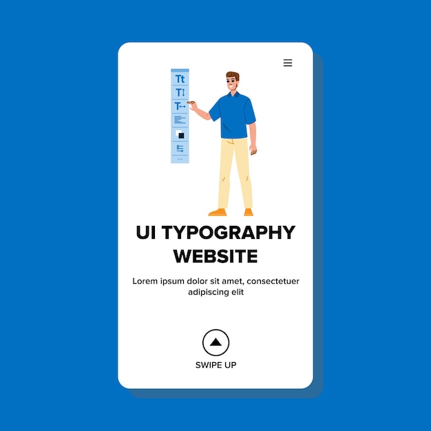 estilo ui tipografía vector del sitio web