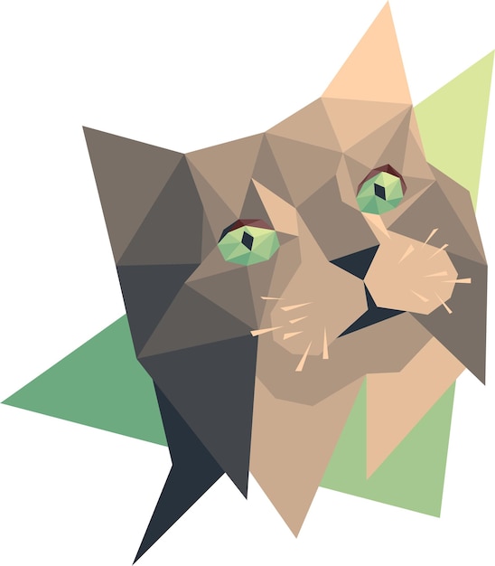 Estilo de vector cat low poly. Arte digital