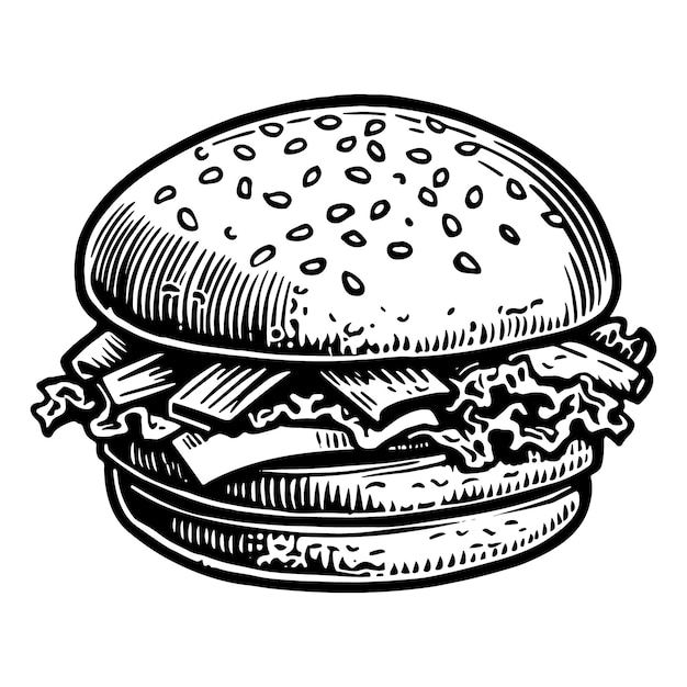 Estilo de vector de ilustración de hamburguesa