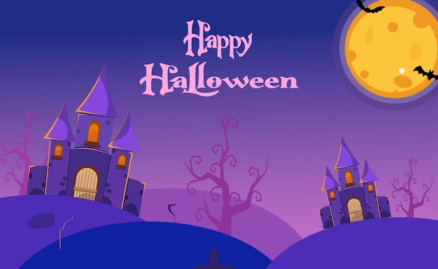 Estilo vectorial de banner de helloween