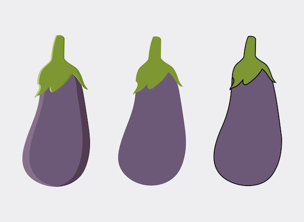 Estilo vectorial de berenjena