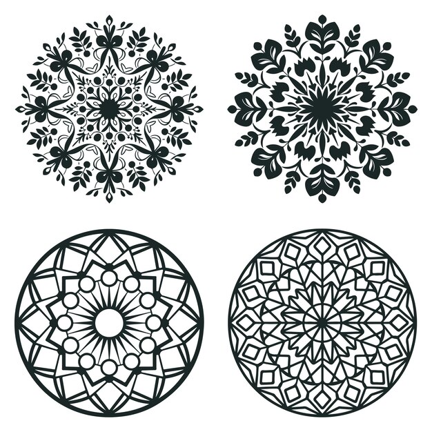 estilo vectorial de diseño de mandala creativo simple con fondo blanco