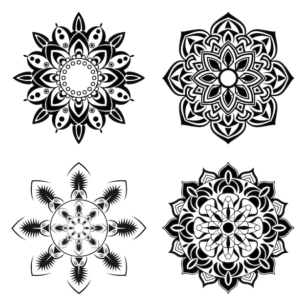 estilo vectorial de diseño de mandala creativo simple con fondo blanco
