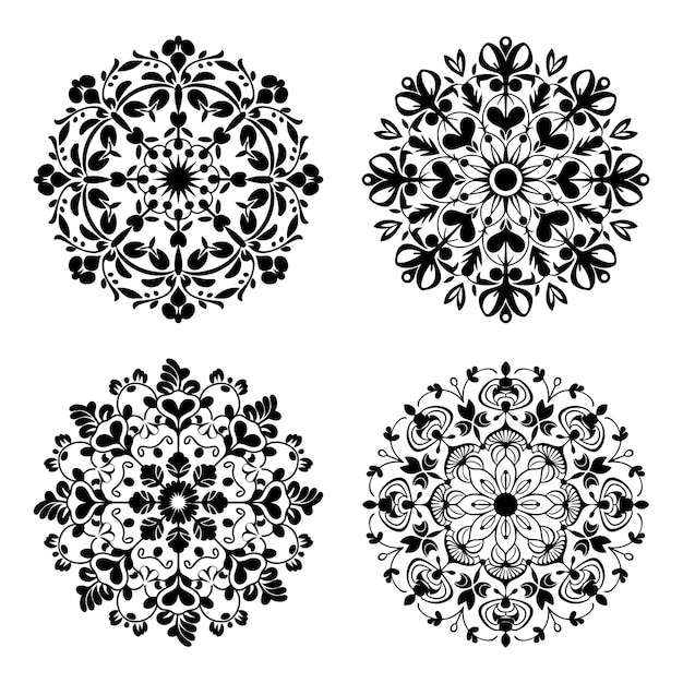estilo vectorial de diseño de mandala creativo simple con fondo blanco