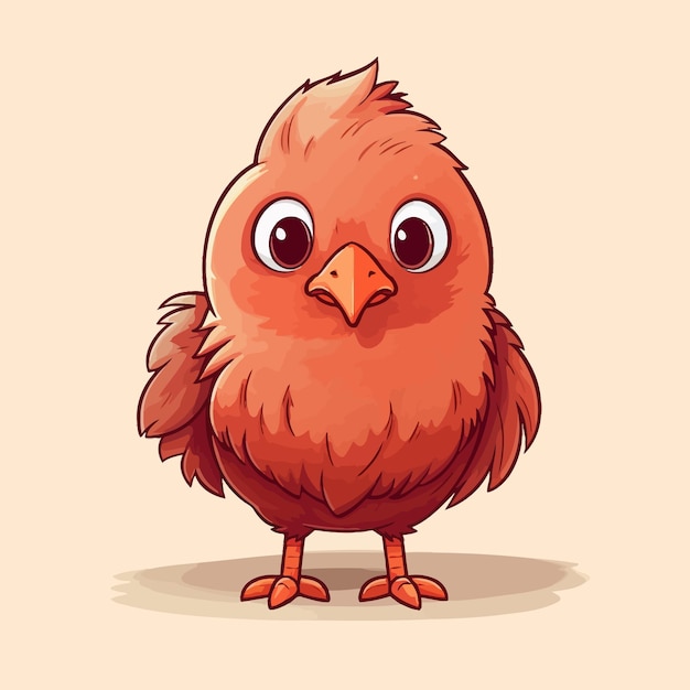 El estilo vectorial del pollo es un dibujo animado lindo.