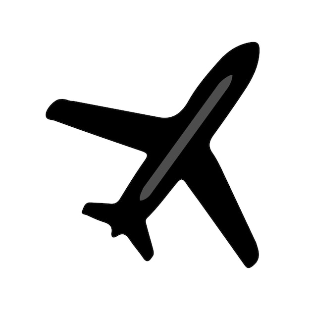 Estilo vectorial de la silueta del icono del avión