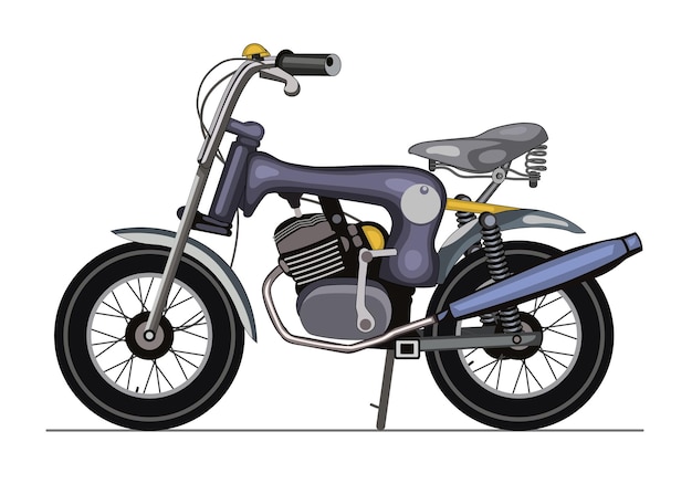 Estilo vectorial único de motocicleta Objeto aislado en fondo blanco