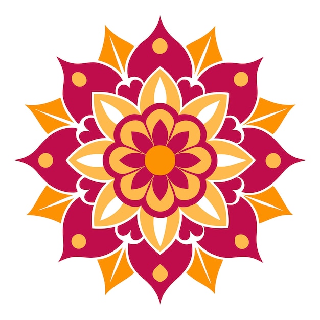 Estilo victoriano Mandala Patrón floral Arte de ilustración vectorial