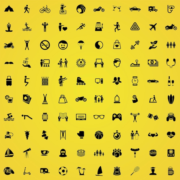 Estilo de vida 100 íconos conjunto universal