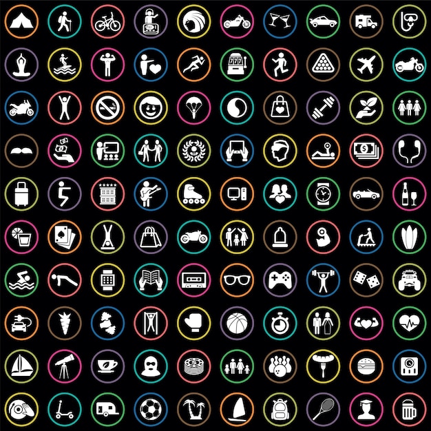 Estilo de vida 100 íconos conjunto universal