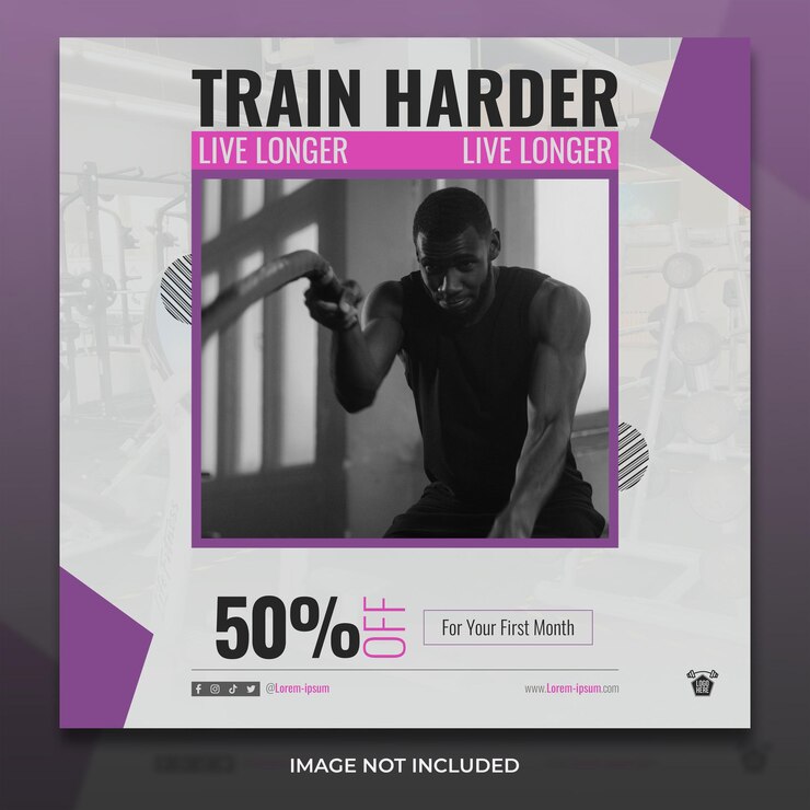 Estilo de vida activo Gimnasio Fitness Social Media Banner