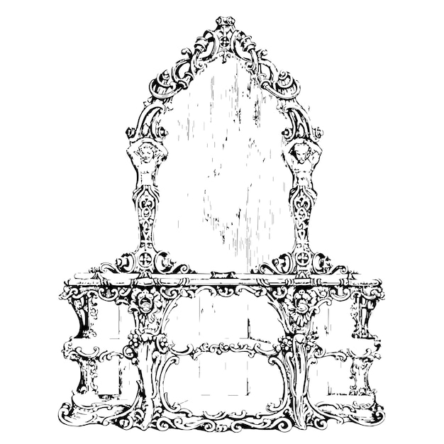 Estilo de vida de lujo aristocrático con estatuas de jardín de muebles de diseño de casas medievales