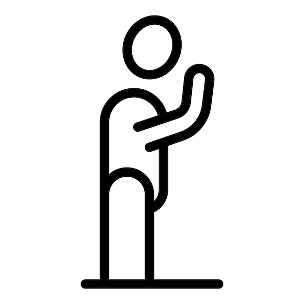 Estilo de vida pasivo hombre problema icono contorno vector persona hombre gordo sustancia nutricional