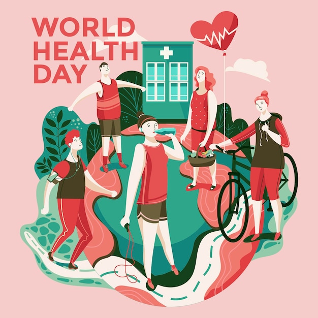 Estilo de vida saludable para el concepto del día mundial de la salud