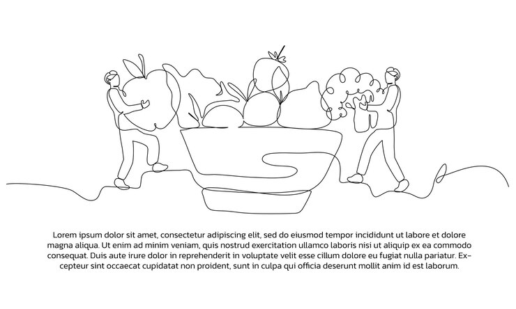 Vector estilo de vida saludable juntos un diseño de línea continua línea única