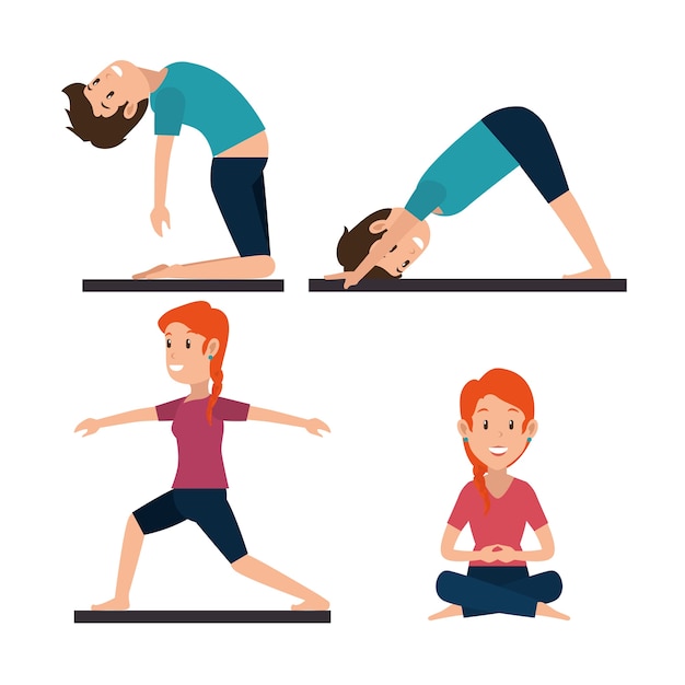 Estilo de vida saludable personas haciendo yoga