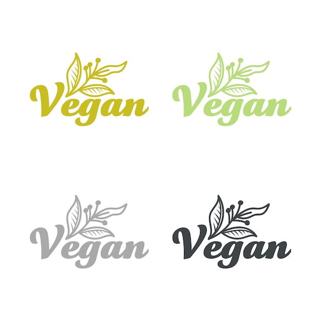 Vector estilo de vida vegano con ilustración vectorial de hojas