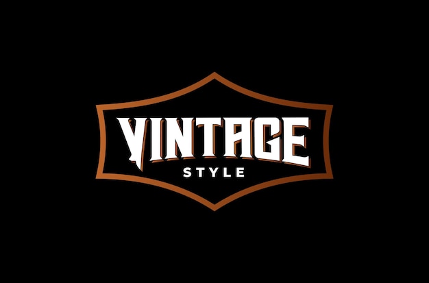 Estilo vintage clásico y audaz diseño de logotipo retro con elementos negros y marrones