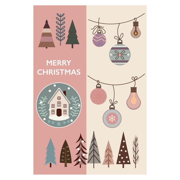 Vector el estilo visual de la imagen es un diseño navideño festivo en colores pastel