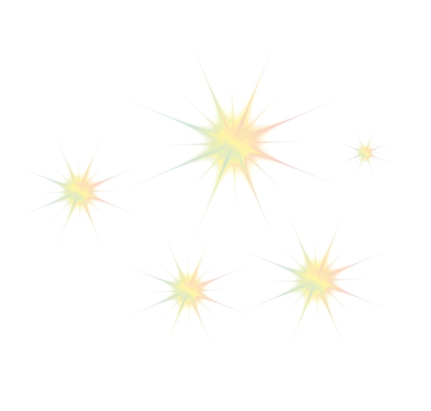 El estilo Y2K forma un conjunto de gradientes borrosos Aura elementos estéticos estrella sol Ilustración vectorial