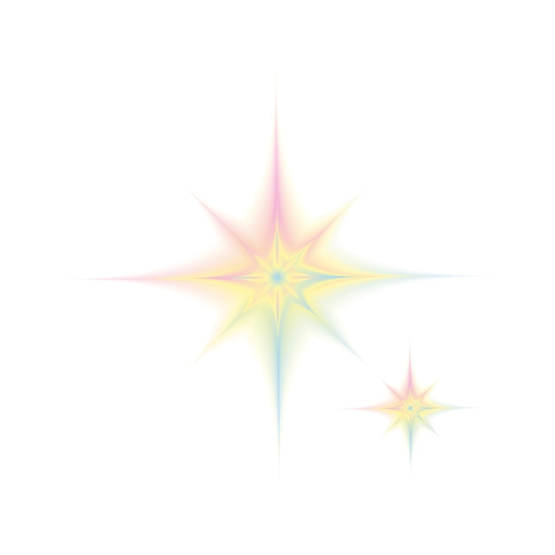 El estilo Y2K forma un conjunto de gradientes borrosos Aura elementos estéticos estrella sol Ilustración vectorial