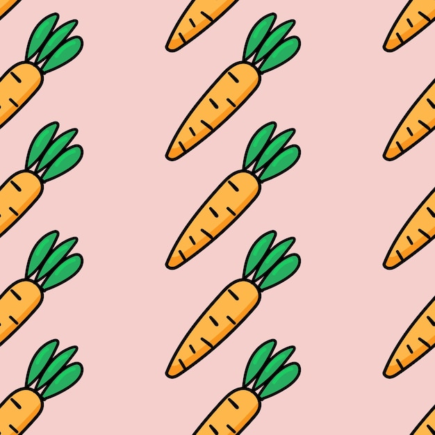 Estilo de zanahorias con fondo de patrón sin costuras