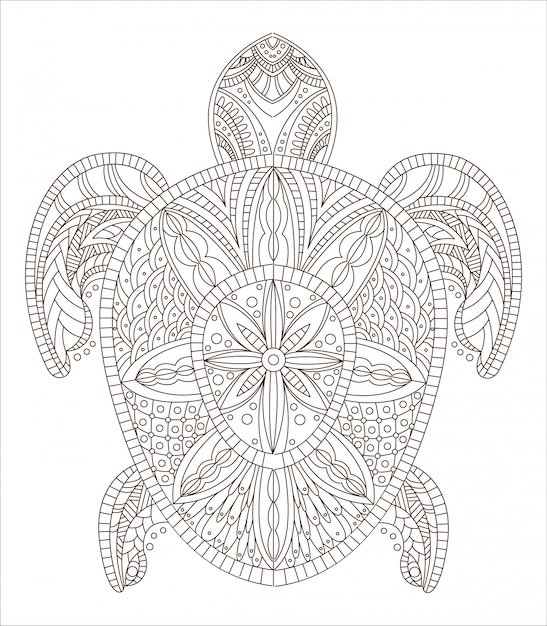 Estilo zentangle tortuga