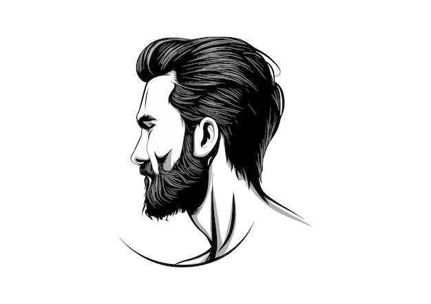 Estilos de barba característicos logotipos vectoriales artísticos