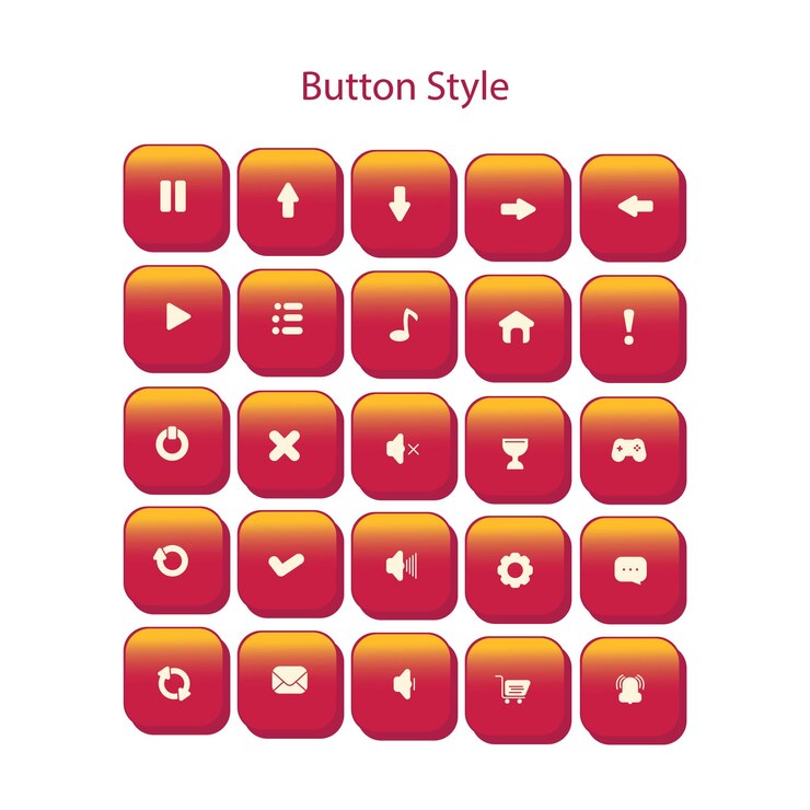 Vector los estilos de botones se utilizan para varios propósitos de diseño gráfico, diseño web, diseño de juegos y otros.