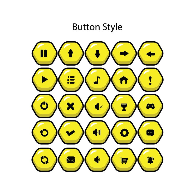 Vector los estilos de botones se utilizan para varios propósitos de diseño gráfico, diseño web, diseño de juegos y otros.