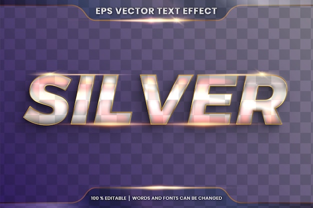 Vector estilos de fuente tema editable metal vidrio