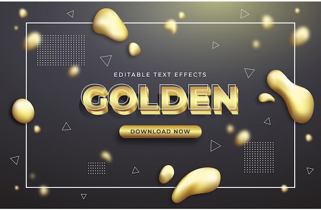 Estilos gráficos de efecto de texto dorado