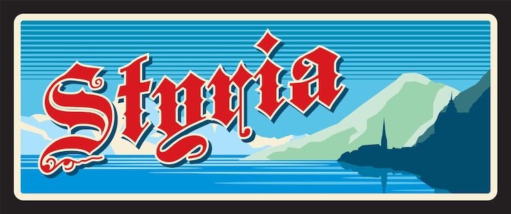 Vector estiria austria tierra región austriaca placa de estaño