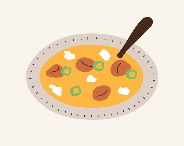 estofado de curry de ilustración de comida culinaria vibrante