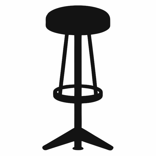 Estol de bar silueta negra arte de línea vectorial
