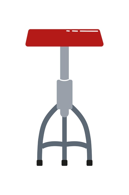 Estol rojo moderno con altura ajustable y base metálica para asientos versátiles en espacios contemporáneos