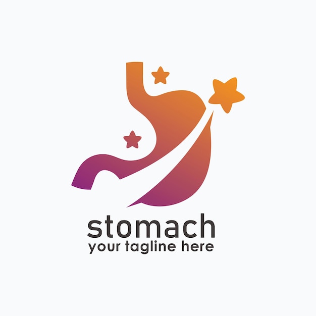 estómago y estrella concepto de logotipo salud plantilla de logotipo estómago saludable inspiración del icono del logotipo
