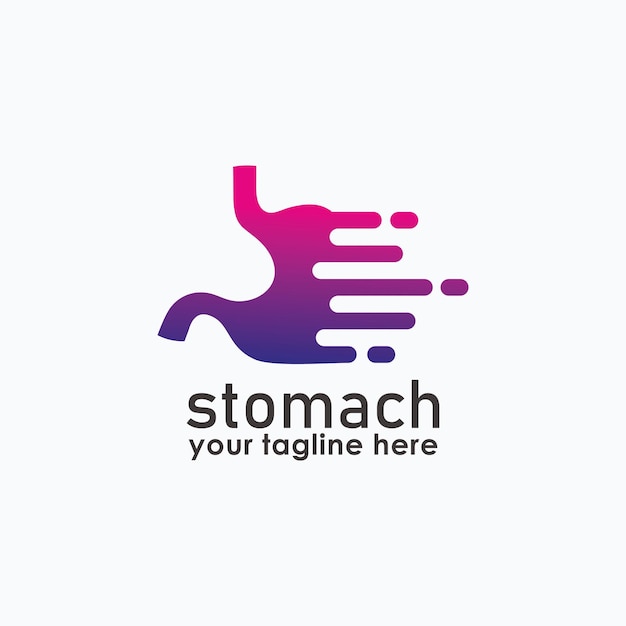estómago y salud concepto de logotipo digital salud y tecnología plantilla de logotipo inspiración de logotipo médico