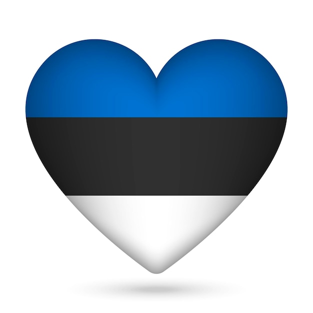 Estonia bandera en forma de corazón ilustración vectorial