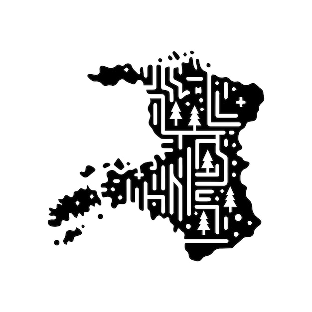 Estonia plantilla de logotipo del mapa icono de identidad de marca aislado gráfico vectorial abstracto