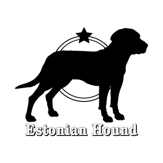 Estonian Hound silueta perro raza de perro logotipo vector monograma silueta diseño del logotipo