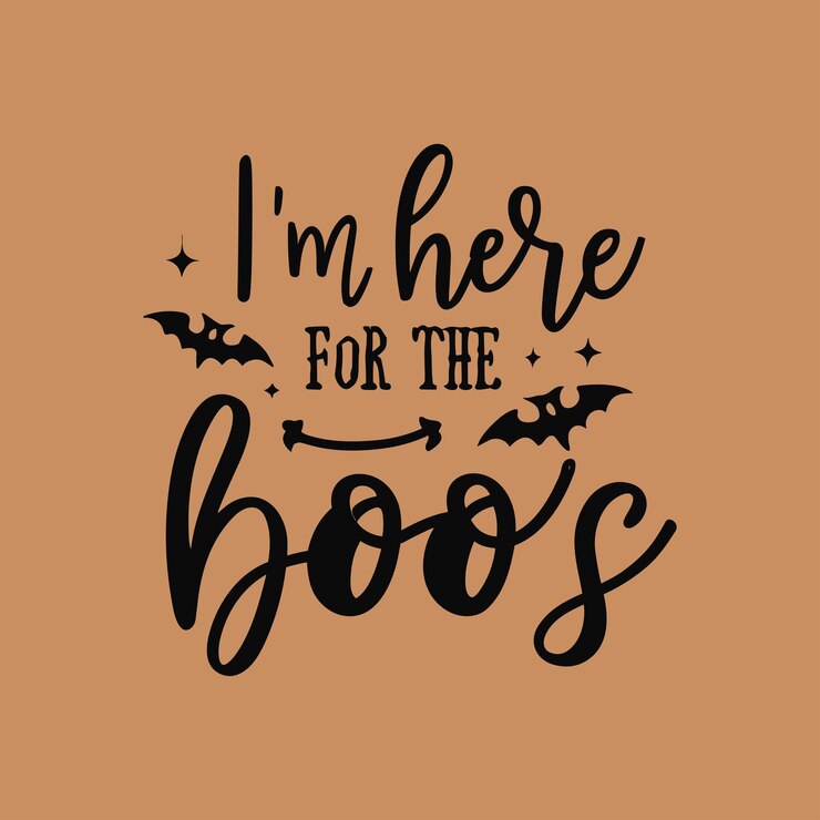 Estoy aquí por los abucheos que manejan el cartel de diseño de camiseta de tipografía de Halloween
