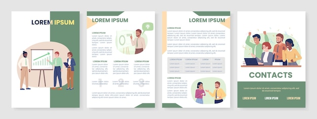 Estrategia efectiva para la plantilla de folleto de vector plano de empresa