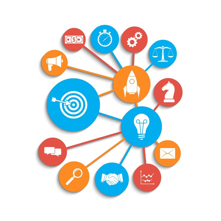Vector estrategia empresarial concepto estrategia planificación análisis desarrollo inicio idea diagrama estrategia para s