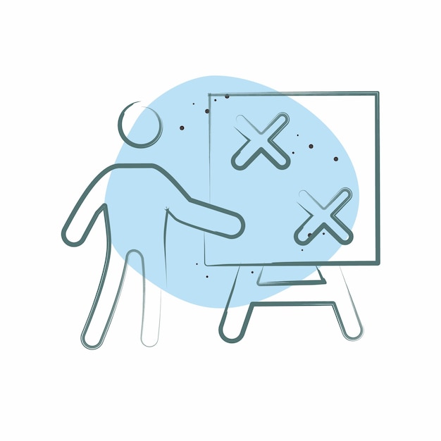 Estrategia de icono relacionada con el símbolo de elección Color Spot Estilo ilustración simple