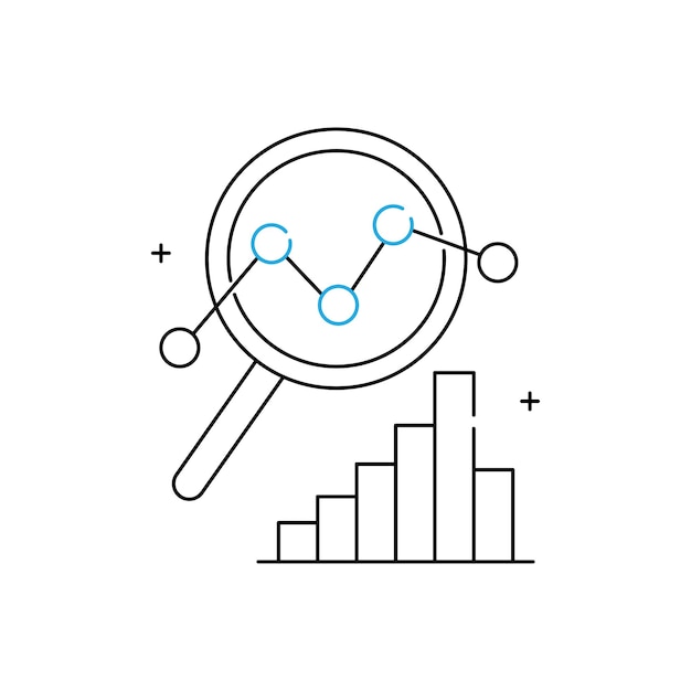 Estrategia de información impulsada por datos Diseño de íconos vectoriales con trazo editable
