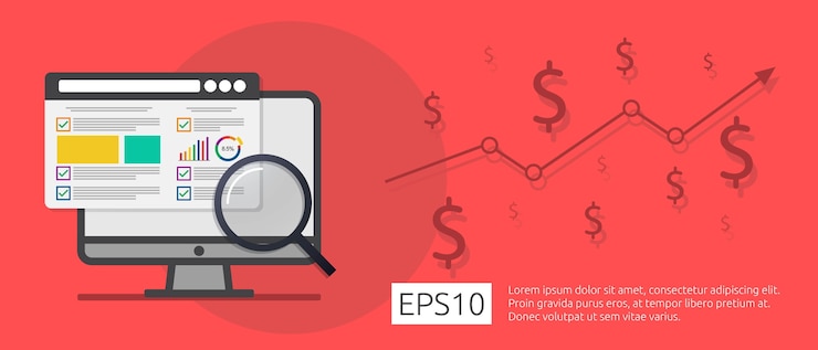 Vector estrategia de investigación comercial del mercado