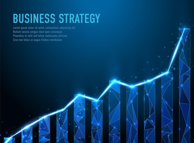 Estrategia de negocios crecimiento tecnología digital comercio de acciones gráfico digital aumento de negocios