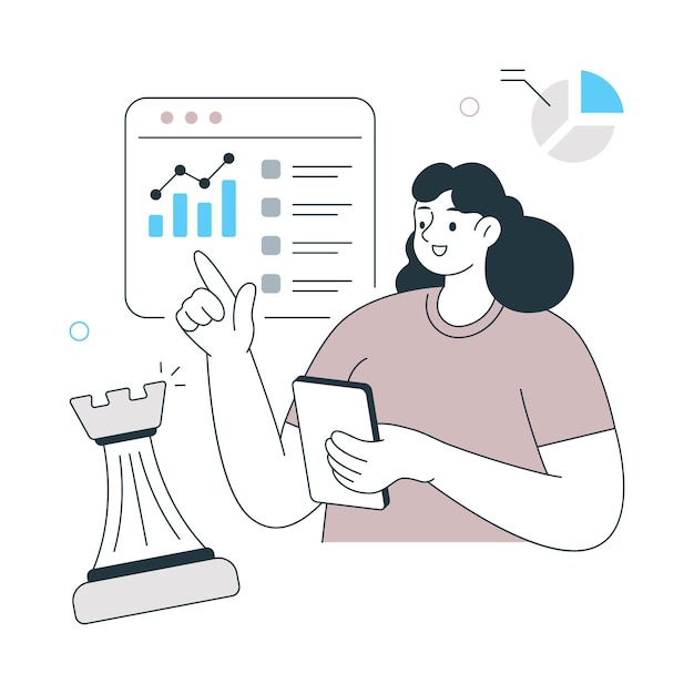 Estrategia de negocios Diseño de estilo plano Ilustración vectorial EPS 10 Archivo